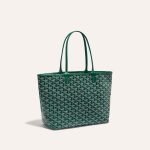 Goyard Goyardine Artois Tote PM Green Canvas & Chevroches Calfskin Palladium Hardware - Image 2